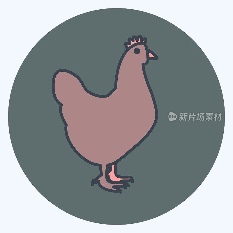 Icon Chicken. suitable for animal symbol. color mate style. simple design editable. design template vector. simple symbol illustration